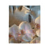 Robot Face Blooming with Orchids Plush Fleece Throw Blanket