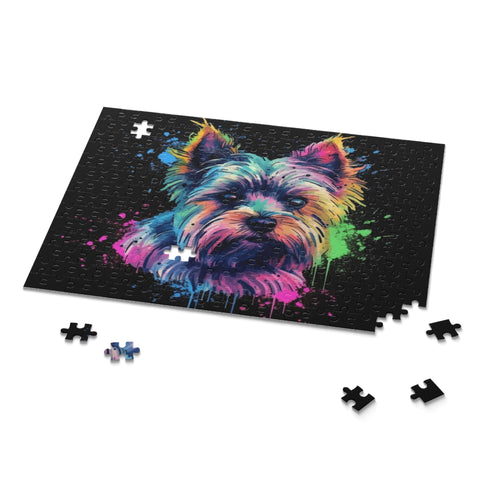 Adorable Yorkshire Terrier jigsaw puzzle for dog lovers and enthusiasts.