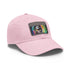 Kevin Hart Neon Watercolor Hat, White/Light Brown Patch, Rectangle Shape