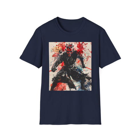 Charcoal crew neck T-shirt with Darth Maul Sith Lord illustration