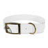 Chic minimalist black onyx dog collar for medium dogs.