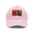 Vibrant neon watercolor hat with light brown patch and rectangle shape.