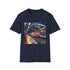 Charcoal cotton t-shirt with vibrant watercolor depiction of London Underground