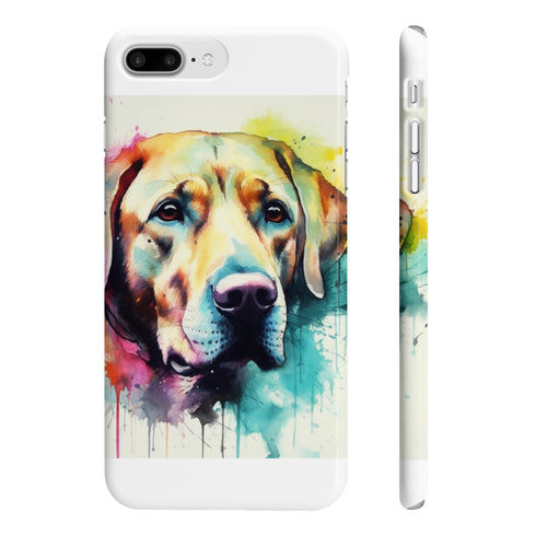 Labrador charm phone case, glossy slim design for iPhone 7/8 Plus.