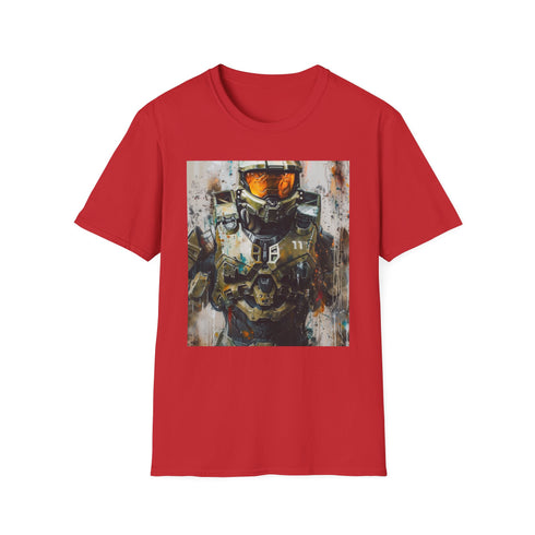 Master Chief Halo-themed Charcoal T-shirt, perfect fit for summer.