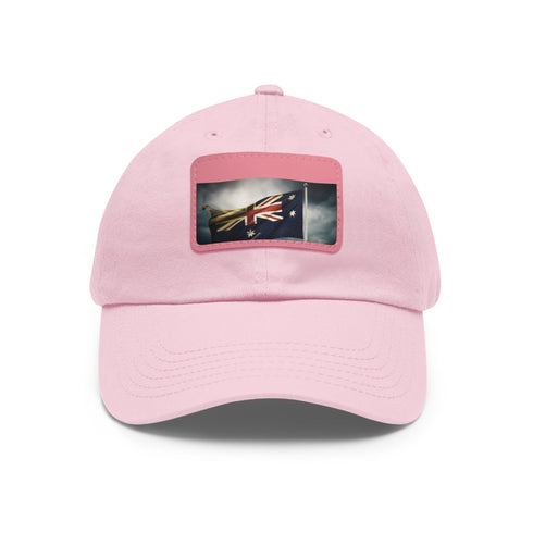 White baseball cap with iconic Australia flag design for Aussie pride.