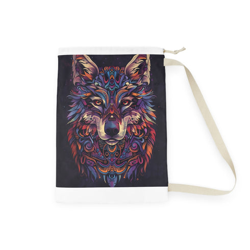 Animal totem laundry bag with tribal design in 18" x 29".