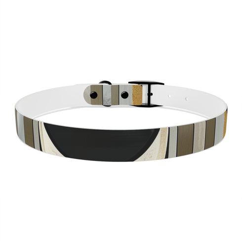 Abstract art deco pattern black onyx dog collar size M.