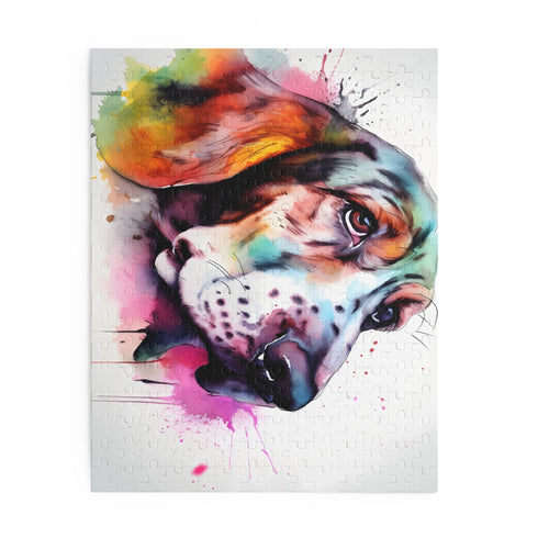 Adorable basset hound jigsaw puzzle, perfect for dog lovers.