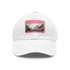 Highland Adventure Baseball Cap in White with Light Brown Patch.