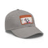 Dalmatian print white baseball cap with light brown rectangle patch.