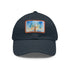 Empire State skyline watercolor cap, white/light brown patch, rectangle shape.