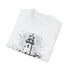 Hand-drawn lighthouse journey charcoal T-shirt featuring intricate coastal illustration