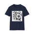 Hand-drawn floral charcoal T-shirt in soft cotton with a botanical design