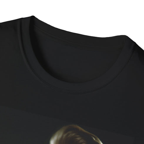 Charcoal watercolor David Bowie Ziggy Stardust t-shirt with expressive brushstrokes