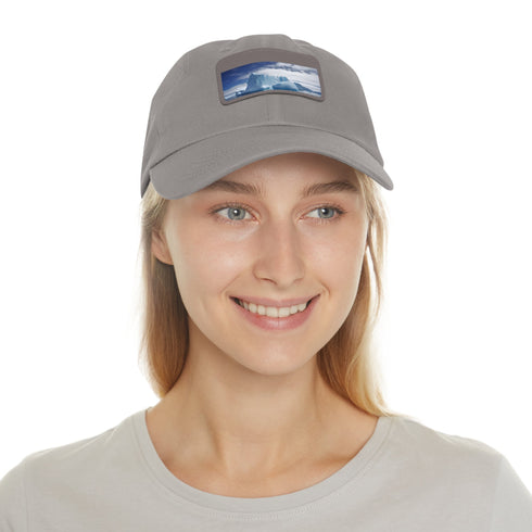 White baseball cap with light brown patch - Frostbite Flex Cap