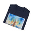 Empire State Building Watercolor T-shirt in Charcoal for Men.