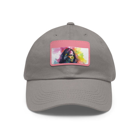 First Lady Neon Dreams Baseball Cap in White with Light Brown Patch