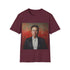 Charcoal cotton crew neck tee featuring Elon Musk graphic