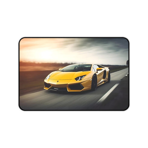 Luxurious Lamborghini Speedster Desk Mat with vibrant colors for workspace.