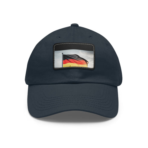 German Pride Flag Cap in White with Light Brown Rectangle Patch