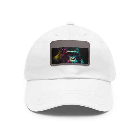 Gorilla Glow Watercolor Cap, White with Light Brown Patch Unisex Hat