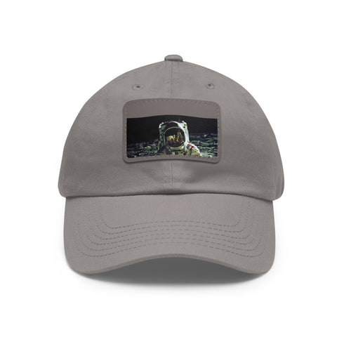 Galactic adventures unisex space baseball cap in white with light brown patch