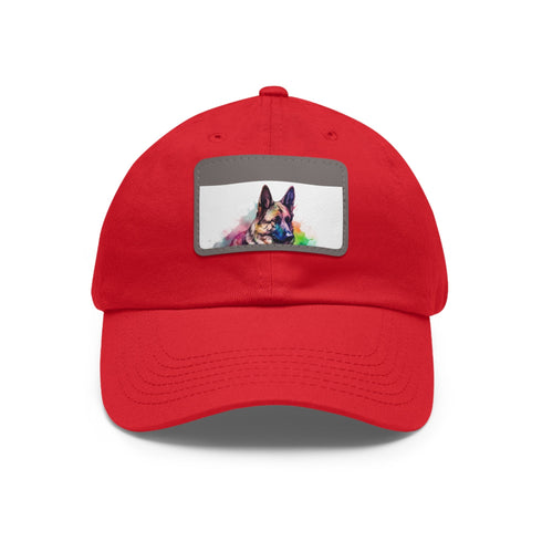 German Shepherd PupPrint Baseball Cap in White with Light Brown Patch