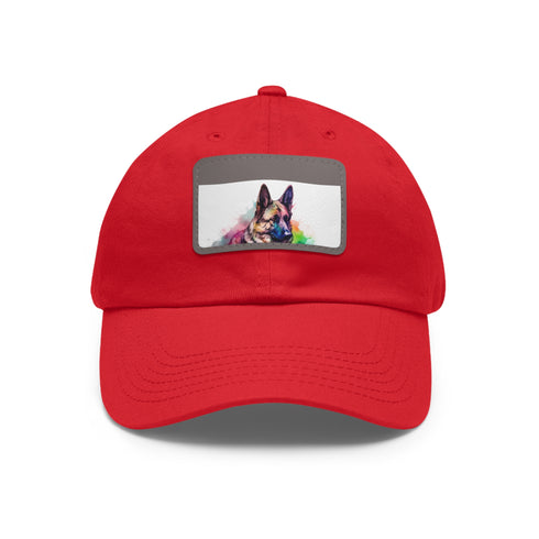 German Shepherd PupPrint Baseball Cap in White with Light Brown patch