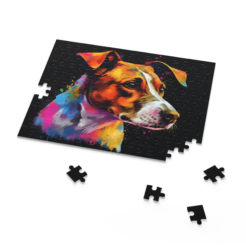 Adorable Jack Russell Terrier jigsaw puzzle, perfect for dog lovers.