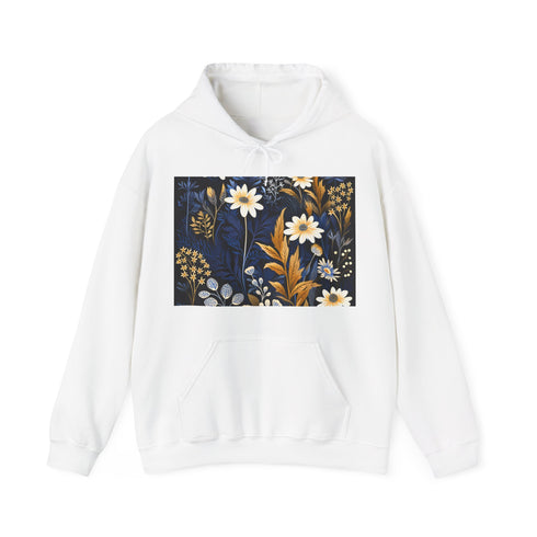 Vibrant Navy Wildflower Meadow Dreamscape Hoodie for Men & Women