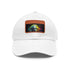 Genius Vision Neon Baseball Cap in White with Light Brown Rectangle Patch
