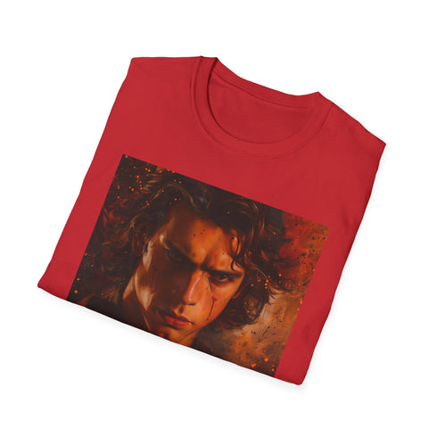 Charcoal crew neck cotton T-shirt featuring vibrant Anakin Skywalker portrait