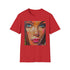 Charcoal cotton crew neck T-shirt with vibrant Barbie painting and soft brushstrokes