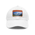 Alpine Peak Adventure Cap in White with Light Brown Patch and Rectangle Design