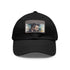 Watercolor Batman cap in white with light brown rectangular patch.