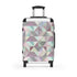 Chic pastel geometry small black suitcase with trendy geometric pattern.