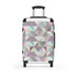 Pastel geometric small black suitcase with trendy durable seamless pattern.
