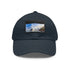 Sydney skyline white baseball cap with light brown patch.
