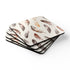 Boho Feathers Cork Coaster Set square shape kitchen accessories summer pick