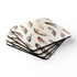 Boho feathers cork coaster set for desk and kitchen accessories.