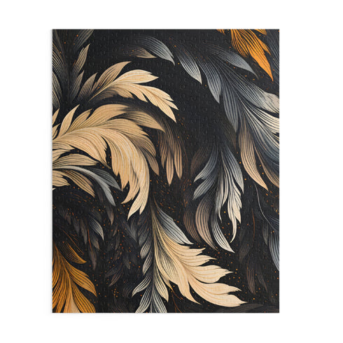 Intricate calligraphy strokes jigsaw puzzle, vibrant 10" x 8" size.