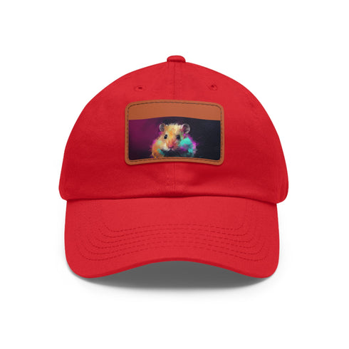 Neon hamster bliss baseball cap in vibrant watercolor design, unisex.