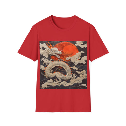Majestic Japanese Dragon Flight Tee Charcoal Cotton T-Shirt Men Women Summer