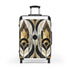Abstract Art Deco Patterned Suitcase in Small Black Variant.