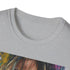 Charcoal cotton T-shirt featuring Jennifer Aniston's timeless portrait in soft brushstrokes