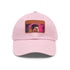 Neon cruise watercolor baseball cap with light brown rectangle patch.
