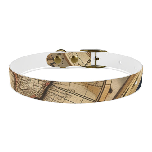 Wanderlust Dog Collar: Vintage Maps