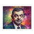Vibrant Rowan Atkinson watercolor puzzle featuring stunning neon colors (120 pcs)