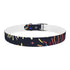 Vibrant festive fireworks dog collar for medium dogs in black onyx.